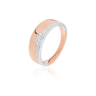 OROVIVO FADA Damen Ring Gold Bicolor 375 (9 Karat) Diamant Weiß 0,04 ct, Ring mit Stein OROVIVO FADA Damen Ring Gold Bicolor 375 (9 Karat) Diamant Weiß 0,04 ct, Ring mit Stein