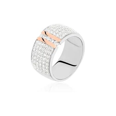 OROVIVO KAPINA Damen Ring Silber Bicolor 925 Zirkonia Weiß Barren, Ring mit Stein OROVIVO KAPINA Damen Ring Silber Bicolor 925 Zirkonia Weiß Barren, Ring mit Stein
