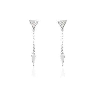 OROVIVO SVETLA Damen Ohrringe Lang Silber 925 Zirkonia Weiß Dreieck, Ohrringe Lang mit Stein OROVIVO SVETLA Damen Ohrringe Lang Silber 925 Zirkonia Weiß Dreieck, Ohrringe Lang mit Stein