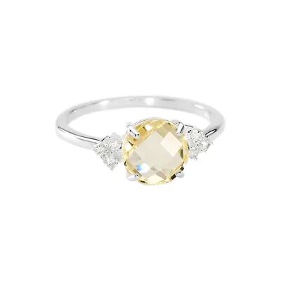 OROVIVO HADLEE Damen Ring Silber Silber 925 Glas Zitrone, Ring mit Stein OROVIVO HADLEE Damen Ring Silber Silber 925 Glas Zitrone, Ring mit Stein