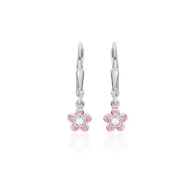 OROVIVO Kinder Ohrringe Lang Silber 925 Zirkonia Weiß Blume, Ohrringe Lang mit Stein OROVIVO Kinder Ohrringe Lang Silber 925 Zirkonia Weiß Blume, Ohrringe Lang mit Stein