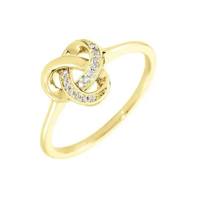 OROVIVO KNOT Damen Ring Gold 375 (9 Karat) Diamant Weiß 0,05 ct B 6 mm, Ring mit Stein OROVIVO KNOT Damen Ring Gold 375 (9 Karat) Diamant Weiß 0,05 ct B 6 mm, Ring mit Stein