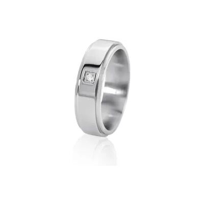 OROVIVO BOND Damen Ring Edelstahl Diamant Weiß 0,020 ct B 6 mm, Ring mit Stein OROVIVO BOND Damen Ring Edelstahl Diamant Weiß 0,020 ct B 6 mm, Ring mit Stein