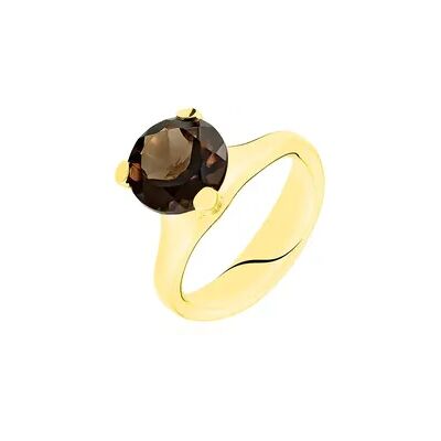 OROVIVO HAKKO Damen Ring Gold 375 (9 Karat) Quarz Kastanienbraun 3,3 ct, Ring mit Stein OROVIVO HAKKO Damen Ring Gold 375 (9 Karat) Quarz Kastanienbraun 3,3 ct, Ring mit Stein