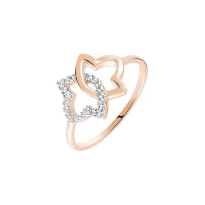 OROVIVO MARLIES Damen Ring Rosegold 375 (9 Karat) Zirkonia Weiß 0,16 ct Blume, Ring mit Stein OROVIVO MARLIES Damen Ring Rosegold 375 (9 Karat) Zirkonia Weiß 0,16 ct Blume, Ring mit Stein