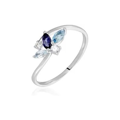 OROVIVO DAURINE Damen Ring Weißgold 375 (9 Karat) Lolit Violett 0,14 ct, Ring mit Stein OROVIVO DAURINE Damen Ring Weißgold 375 (9 Karat) Lolit Violett 0,14 ct, Ring mit Stein
