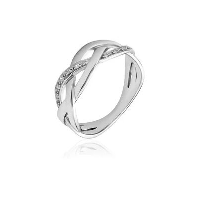 OROVIVO Damen Ring Silber 925 Zirkonia Weiß Welle B 7 mm, Ring mit Stein OROVIVO Damen Ring Silber 925 Zirkonia Weiß Welle B 7 mm, Ring mit Stein