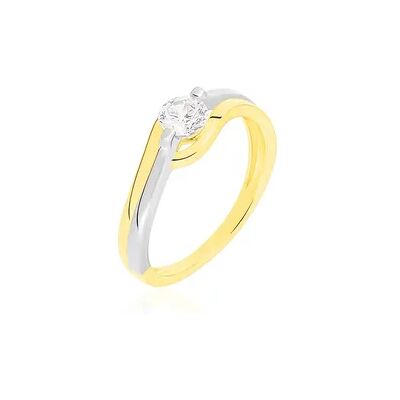 OROVIVO Damen Ring Gold Bicolor 375 (9 Karat) Zirkonia Weiß 0,940 ct, Ring mit Stein OROVIVO Damen Ring Gold Bicolor 375 (9 Karat) Zirkonia Weiß 0,940 ct, Ring mit Stein