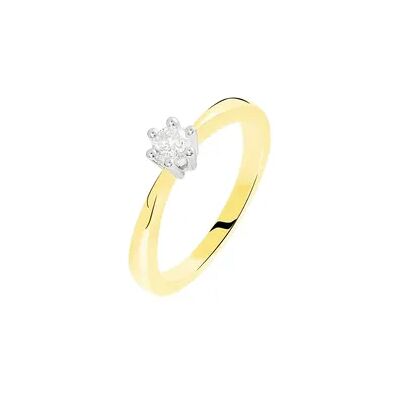 OROVIVO ROME Damen Ring Gold Bicolor 375 (9 Karat) Diamant Weiß 0,2 ct, Ring mit Stein OROVIVO ROME Damen Ring Gold Bicolor 375 (9 Karat) Diamant Weiß 0,2 ct, Ring mit Stein