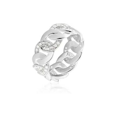 OROVIVO ZAINAB Damen Ring Silber 925 Zirkonia Weiß 0,72 ct Kettenglieder, Ring mit Stein OROVIVO ZAINAB Damen Ring Silber 925 Zirkonia Weiß 0,72 ct Kettenglieder, Ring mit Stein