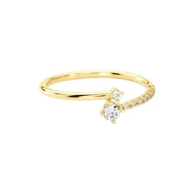 OROVIVO Damen Ring Gold 375 (9 Karat) Zirkonia Weiß, Ring mit Stein OROVIVO Damen Ring Gold 375 (9 Karat) Zirkonia Weiß, Ring mit Stein