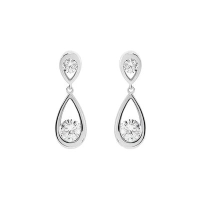OROVIVO RONJA Damen Ohrringe Lang Silber 925 Zirkonia Weiß 1,74 ct, Ohrringe Lang mit Stein OROVIVO RONJA Damen Ohrringe Lang Silber 925 Zirkonia Weiß 1,74 ct, Ohrringe Lang mit Stein