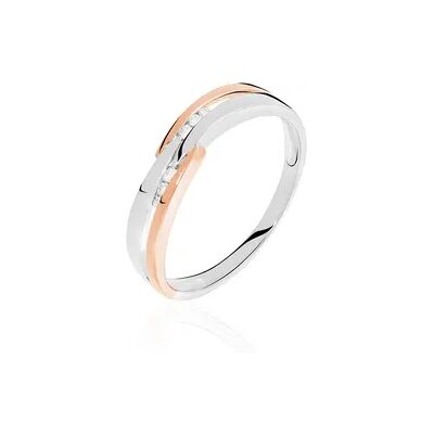 OROVIVO SACA Damen Ring Gold Bicolor 333 (8 Karat) Diamant Weiß 0,07 ct B 22 mm, Ring mit Stein OROVIVO SACA Damen Ring Gold Bicolor 333 (8 Karat) Diamant Weiß 0,07 ct B 22 mm, Ring mit Stein