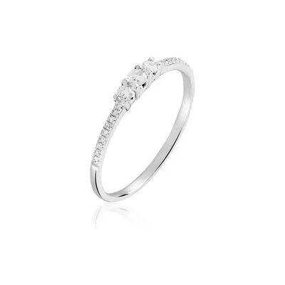 OROVIVO Sabina 2 Damen Ring Weißgold 375 (9 Karat) Diamant Weiß 0,05 ct, Ring mit Stein OROVIVO Sabina 2 Damen Ring Weißgold 375 (9 Karat) Diamant Weiß 0,05 ct, Ring mit Stein
