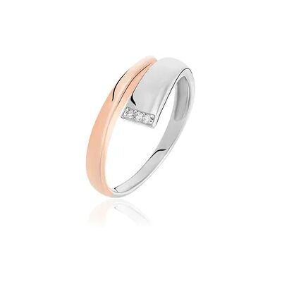 OROVIVO GINNA Damen Ring Silber Bicolor 925 Diamant Weiß 0,02 ct, Ring mit Stein OROVIVO GINNA Damen Ring Silber Bicolor 925 Diamant Weiß 0,02 ct, Ring mit Stein
