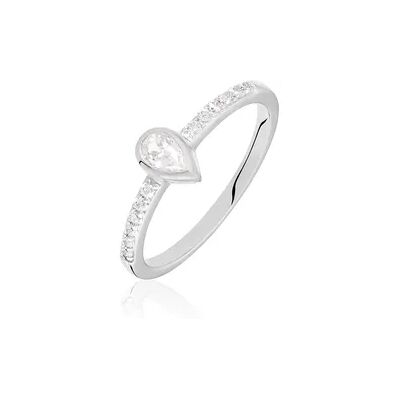 OROVIVO KIRILKA Damen Ring Silber 925 Zirkonia Weiß 13 ct Tropfen, Ring mit Stein OROVIVO KIRILKA Damen Ring Silber 925 Zirkonia Weiß 13 ct Tropfen, Ring mit Stein
