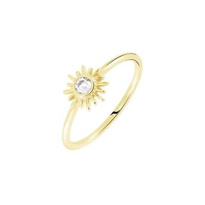 OROVIVO SUN Damen Ring Silber vergoldet 925 Zirkonia Weiß 0,03 ct Sonne, Ring mit Stein OROVIVO SUN Damen Ring Silber vergoldet 925 Zirkonia Weiß 0,03 ct Sonne, Ring mit Stein