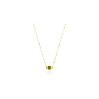 OROVIVO Althea Damen Collier Silber vergoldet 925 Glas Grün 1 ct Kreis B 1,7 mm, Collier mit Stein OROVIVO Althea Damen Collier Silber vergoldet 925 Glas Grün 1 ct Kreis B 1,7 mm, Collier mit Stein