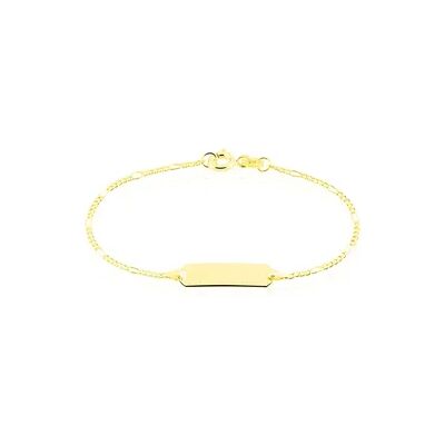 OROVIVO FIGARO ID Kinder ID Armband Gold 375 (9 Karat) Rechteckig B 1,5 mm, ID Armband ohne Stein OROVIVO FIGARO ID Kinder ID Armband Gold 375 (9 Karat) Rechteckig B 1,5 mm, ID Armband ohne Stein