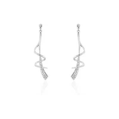 OROVIVO MARIA Damen Ohrringe Lang Silber 925 Zirkonia Weiß Spirale, Ohrringe Lang mit Stein OROVIVO MARIA Damen Ohrringe Lang Silber 925 Zirkonia Weiß Spirale, Ohrringe Lang mit Stein
