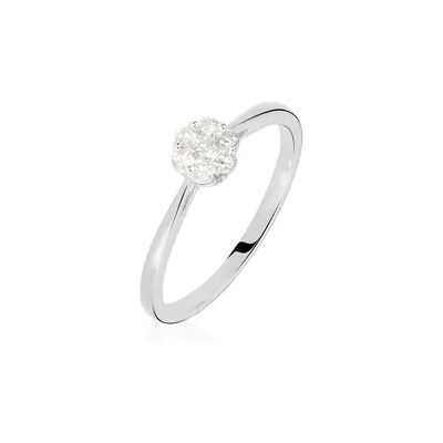 OROVIVO MERULA Damen Ring Weißgold 375 (9 Karat) Diamant Weiß 0,12 ct, Ring mit Stein OROVIVO MERULA Damen Ring Weißgold 375 (9 Karat) Diamant Weiß 0,12 ct, Ring mit Stein