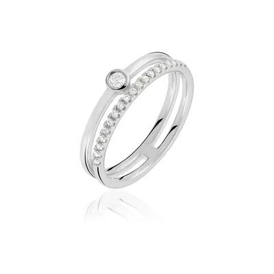 OROVIVO LAURA Damen Ring Weißgold 375 (9 Karat) Zirkonia Weiß 0,21 ct, Ring mit Stein OROVIVO LAURA Damen Ring Weißgold 375 (9 Karat) Zirkonia Weiß 0,21 ct, Ring mit Stein