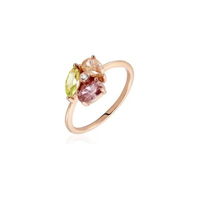 OROVIVO BLUMENA Damen Ring Silber rosevergoldet 925 Zirkonia Weiß 0,000 ct Blume, Ring mit Stein OROVIVO BLUMENA Damen Ring Silber rosevergoldet 925 Zirkonia Weiß 0,000 ct Blume, Ring mit Stein