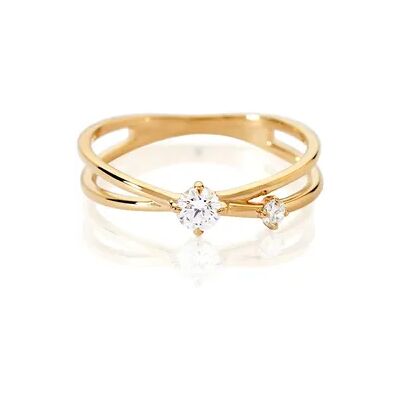 OROVIVO KAYLIE Damen Ring Gold 375 (9 Karat) Synthetischer Diamant Weiß 0,17 ct, Ring mit Stein OROVIVO KAYLIE Damen Ring Gold 375 (9 Karat) Synthetischer Diamant Weiß 0,17 ct, Ring mit Stein