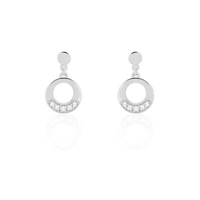 OROVIVO CONNY Damen Ohrringe Lang Silber 925 Zirkonia Weiß Kreis B 2 mm, Ohrringe Lang mit Stein OROVIVO CONNY Damen Ohrringe Lang Silber 925 Zirkonia Weiß Kreis B 2 mm, Ohrringe Lang mit Stein