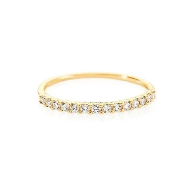 OROVIVO MERCY Damen Ring Gold 585 (14 Karat) Synthetischer Diamant Weiß 0,14 ct, Ring mit Stein OROVIVO MERCY Damen Ring Gold 585 (14 Karat) Synthetischer Diamant Weiß 0,14 ct, Ring mit Stein
