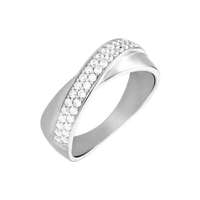 OROVIVO Damen Ring Silber 925 Zirkonia Weiß Welle B 22 mm, Ring mit Stein OROVIVO Damen Ring Silber 925 Zirkonia Weiß Welle B 22 mm, Ring mit Stein