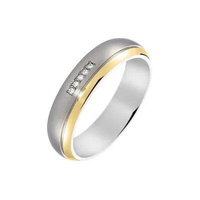 Boccia Titanium Ring Titan Bicolor Gelb/Silber Diamant 0,03ct 5,00mm , Ring mit Stein Boccia Titanium Ring Titan Bicolor Gelb/Silber Diamant 0,03ct 5,00mm , Ring mit Stein