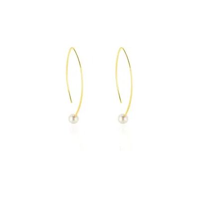 OROVIVO HESSA Damen Ohrringe Lang Gold 375 (9 Karat) Zuchtperle Perlmutt, Ohrringe Lang mit Stein OROVIVO HESSA Damen Ohrringe Lang Gold 375 (9 Karat) Zuchtperle Perlmutt, Ohrringe Lang mit Stein