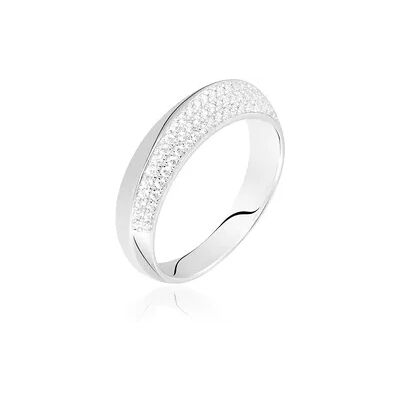 OROVIVO ELIE Damen Ring Weißgold 375 (9 Karat) Zirkonia Weiß 0,43 ct, Ring mit Stein OROVIVO ELIE Damen Ring Weißgold 375 (9 Karat) Zirkonia Weiß 0,43 ct, Ring mit Stein