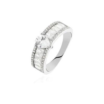 OROVIVO Damen Ring Weißgold 375 (9 Karat) Zirkonia Weiß Tropfen, Ring mit Stein OROVIVO Damen Ring Weißgold 375 (9 Karat) Zirkonia Weiß Tropfen, Ring mit Stein