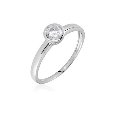 OROVIVO ZARGE Damen Ring Weißgold 375 (9 Karat) Zirkonia Weiß 0,940 ct, Ring mit Stein OROVIVO ZARGE Damen Ring Weißgold 375 (9 Karat) Zirkonia Weiß 0,940 ct, Ring mit Stein
