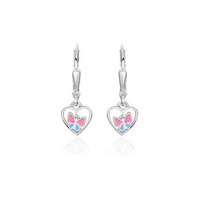 OROVIVO IRA SCHMETTERLING Kinder Ohrringe Lang Silber 925 Herz, Ohrringe Lang ohne Stein OROVIVO IRA SCHMETTERLING Kinder Ohrringe Lang Silber 925 Herz, Ohrringe Lang ohne Stein