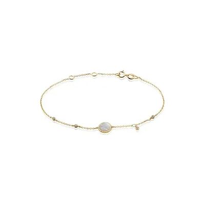 OROVIVO Uyen Damen Armband Gold 375 (9 Karat) Perlmutt Weißer Perlmutt 0,8 ct Kreis, Armband mit Stein OROVIVO Uyen Damen Armband Gold 375 (9 Karat) Perlmutt Weißer Perlmutt 0,8 ct Kreis, Armband mit Stein