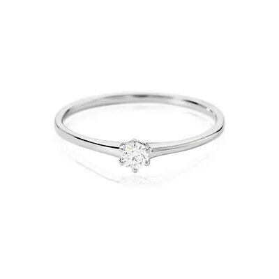 OROVIVO MONOPOLI Damen Ring Weißgold 585 (14 Karat) Diamant Weiß 0,16 ct, Ring mit Stein OROVIVO MONOPOLI Damen Ring Weißgold 585 (14 Karat) Diamant Weiß 0,16 ct, Ring mit Stein