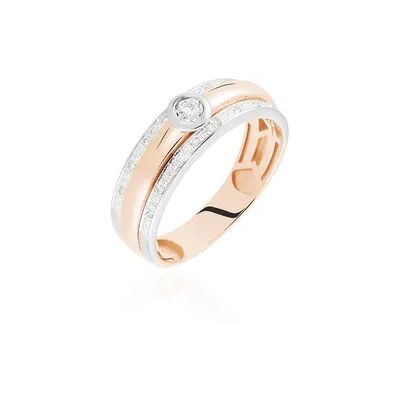 OROVIVO TIFFY Damen Ring Gold Bicolor 375 (9 Karat) Diamant Weiß 0,04 ct, Ring mit Stein OROVIVO TIFFY Damen Ring Gold Bicolor 375 (9 Karat) Diamant Weiß 0,04 ct, Ring mit Stein