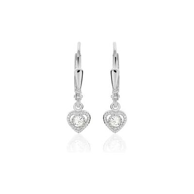 OROVIVO NAURI HERZ Kinder Ohrringe Lang Silber 925 Strass Weiß Herz, Ohrringe Lang mit Stein OROVIVO NAURI HERZ Kinder Ohrringe Lang Silber 925 Strass Weiß Herz, Ohrringe Lang mit Stein