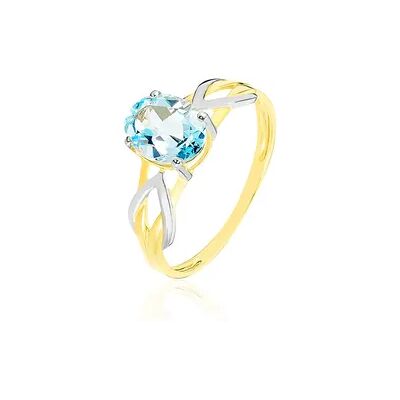 OROVIVO BONNIE Damen Ring Gold Bicolor 375 (9 Karat) Topas Blau 1,46 ct, Ring mit Stein OROVIVO BONNIE Damen Ring Gold Bicolor 375 (9 Karat) Topas Blau 1,46 ct, Ring mit Stein