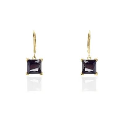 OROVIVO NOARA Damen Ohrringe Lang Silber vergoldet 925 Zirkonia Schwarz 7,81 ct Würfel, Ohrringe Lang mit Stein OROVIVO NOARA Damen Ohrringe Lang Silber vergoldet 925 Zirkonia Schwarz 7,81 ct Würfel, Ohrringe Lang mit Stein