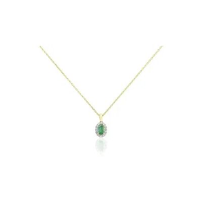 OROVIVO MARION Damen Kette Gold 585 (14 Karat) Smaragd Grün 0,3 ct, Kette mit Stein OROVIVO MARION Damen Kette Gold 585 (14 Karat) Smaragd Grün 0,3 ct, Kette mit Stein