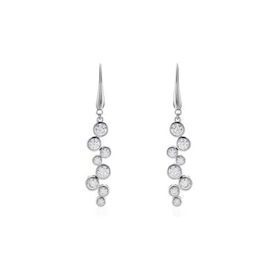 OROVIVO BUBA Damen Ohrringe Lang Silber 925 Zirkonia Weiß B 8 mm, Ohrringe Lang mit Stein OROVIVO BUBA Damen Ohrringe Lang Silber 925 Zirkonia Weiß B 8 mm, Ohrringe Lang mit Stein