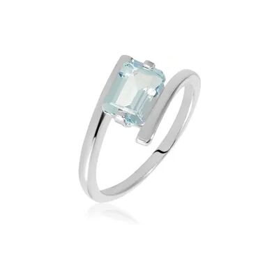 OROVIVO SINEVA Damen Ring Silber Silber 925 Topas Blau 1,25 ct Achteck, Ring mit Stein OROVIVO SINEVA Damen Ring Silber Silber 925 Topas Blau 1,25 ct Achteck, Ring mit Stein