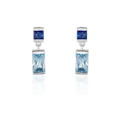 OROVIVO VERONIKA Damen Ohrringe Lang Silber Silber 925 Zirkonia Himmelblau 3 ct, Ohrringe Lang mit Stein OROVIVO VERONIKA Damen Ohrringe Lang Silber Silber 925 Zirkonia Himmelblau 3 ct, Ohrringe Lang mit Stein