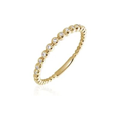 OROVIVO MEMO Damen Ring Gold 375 (9 Karat) Zirkonia Weiß 0,1 ct, Ring mit Stein OROVIVO MEMO Damen Ring Gold 375 (9 Karat) Zirkonia Weiß 0,1 ct, Ring mit Stein
