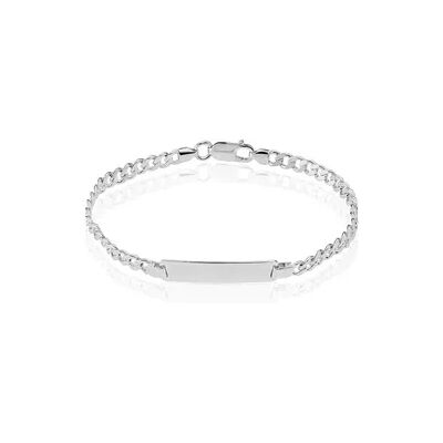 OROVIVO PANZER S ID Unisex ID Armband Silber 925 Rechteckig B 5 mm, ID Armband ohne Stein OROVIVO PANZER S ID Unisex ID Armband Silber 925 Rechteckig B 5 mm, ID Armband ohne Stein