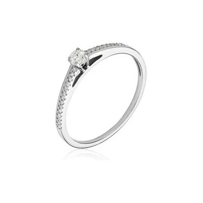 OROVIVO ALEXANDRA Damen Ring Weißgold 375 (9 Karat) Diamant Weiß 0,08 ct, Ring mit Stein OROVIVO ALEXANDRA Damen Ring Weißgold 375 (9 Karat) Diamant Weiß 0,08 ct, Ring mit Stein
